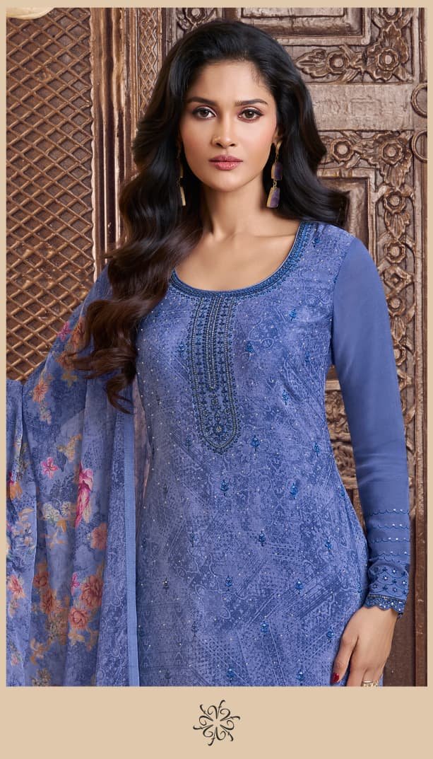 VINAY FASHION SILKINA - ROYAL CREPE 48 Unstitched Set - Image 3
